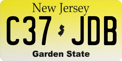 NJ license plate C37JDB