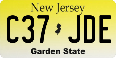 NJ license plate C37JDE