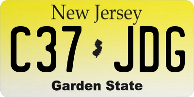 NJ license plate C37JDG