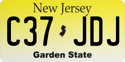 NJ license plate C37JDJ