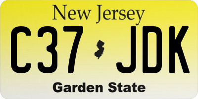 NJ license plate C37JDK