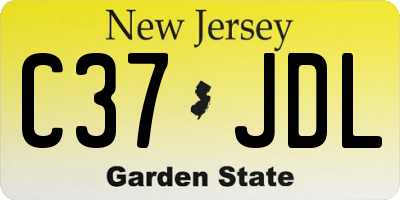 NJ license plate C37JDL