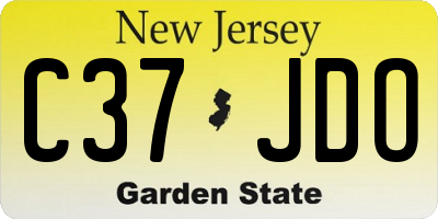 NJ license plate C37JDO