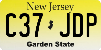 NJ license plate C37JDP