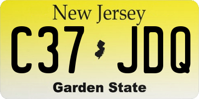 NJ license plate C37JDQ