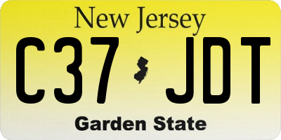 NJ license plate C37JDT