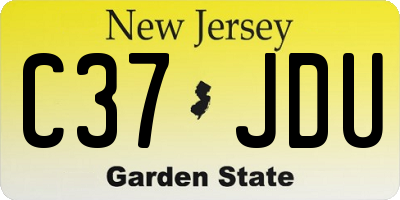 NJ license plate C37JDU