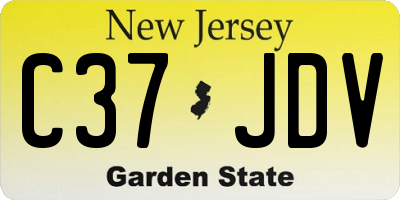 NJ license plate C37JDV