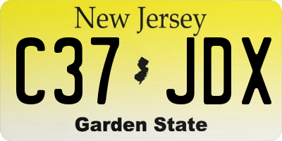 NJ license plate C37JDX