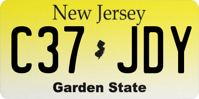 NJ license plate C37JDY