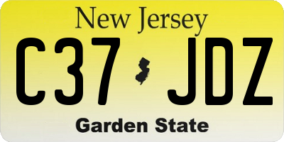 NJ license plate C37JDZ