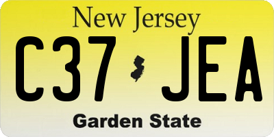 NJ license plate C37JEA