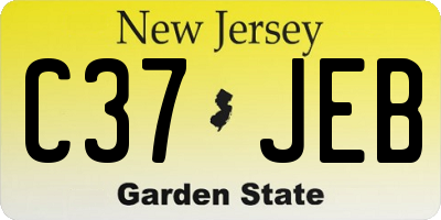 NJ license plate C37JEB