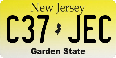 NJ license plate C37JEC
