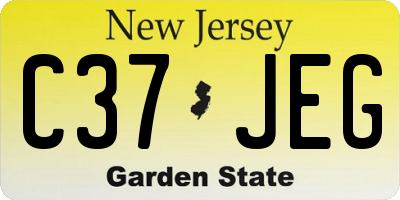 NJ license plate C37JEG
