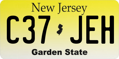 NJ license plate C37JEH