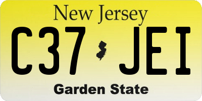 NJ license plate C37JEI