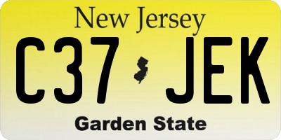 NJ license plate C37JEK