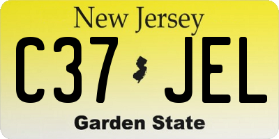 NJ license plate C37JEL