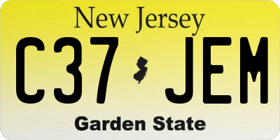 NJ license plate C37JEM