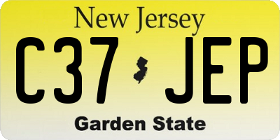 NJ license plate C37JEP