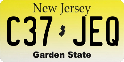 NJ license plate C37JEQ