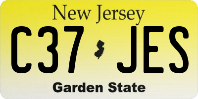 NJ license plate C37JES