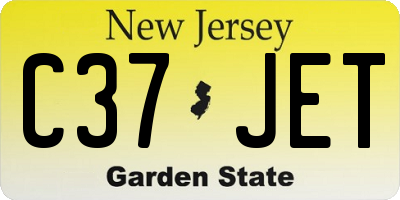 NJ license plate C37JET