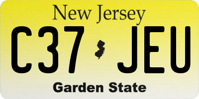 NJ license plate C37JEU