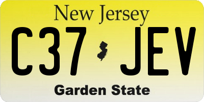 NJ license plate C37JEV
