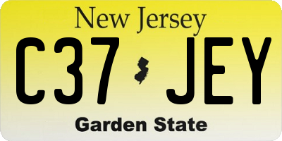 NJ license plate C37JEY