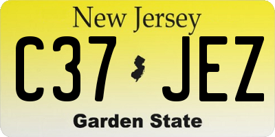 NJ license plate C37JEZ