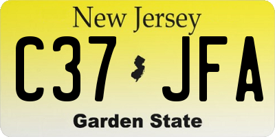 NJ license plate C37JFA