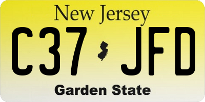 NJ license plate C37JFD