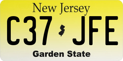 NJ license plate C37JFE