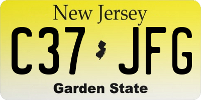 NJ license plate C37JFG