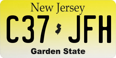 NJ license plate C37JFH