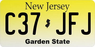NJ license plate C37JFJ