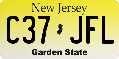 NJ license plate C37JFL