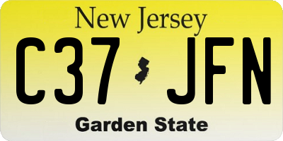 NJ license plate C37JFN