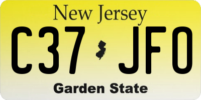 NJ license plate C37JFO