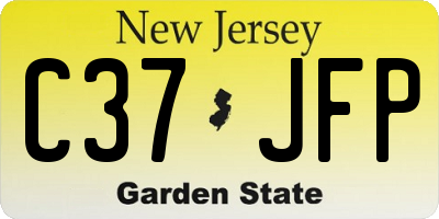 NJ license plate C37JFP