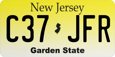 NJ license plate C37JFR