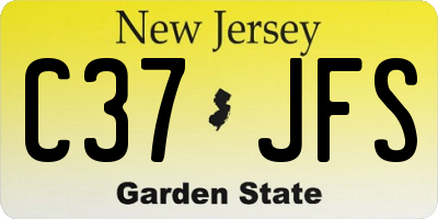 NJ license plate C37JFS