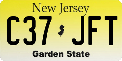 NJ license plate C37JFT