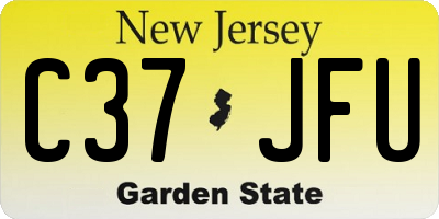 NJ license plate C37JFU