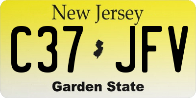 NJ license plate C37JFV