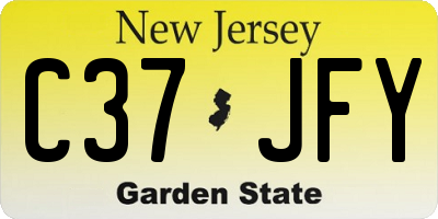 NJ license plate C37JFY