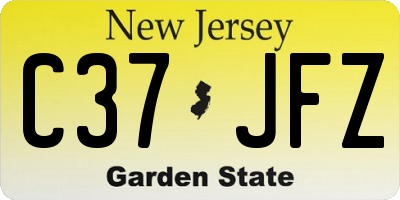 NJ license plate C37JFZ