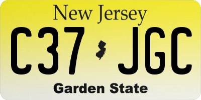 NJ license plate C37JGC